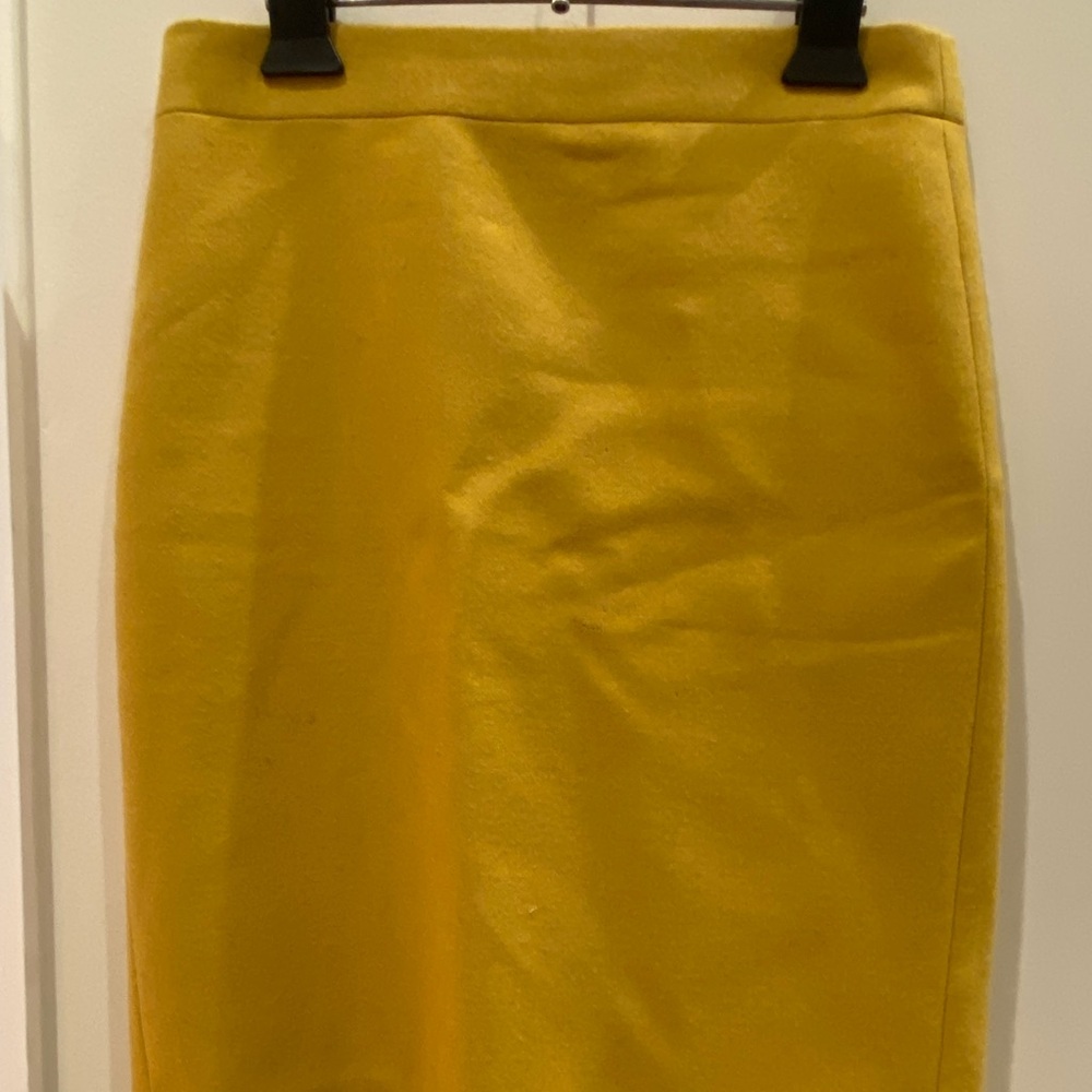 J.Crew Mustard Wool Pencil Skirt 00P
